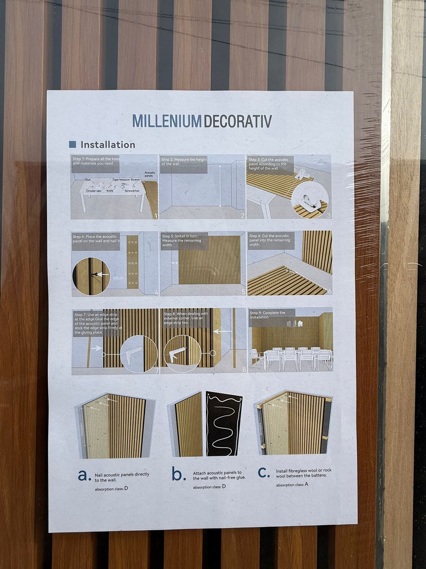 Riflaje decorative acustice (maro deschis)