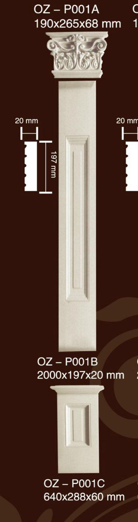 Pilastru decorativ din poliuretan P001