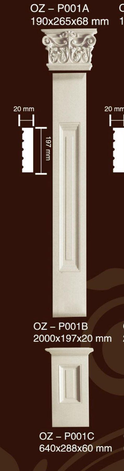Pilastru decorativ din poliuretan P001