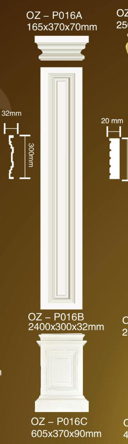 Pilastru decorativ din poliuretan P016