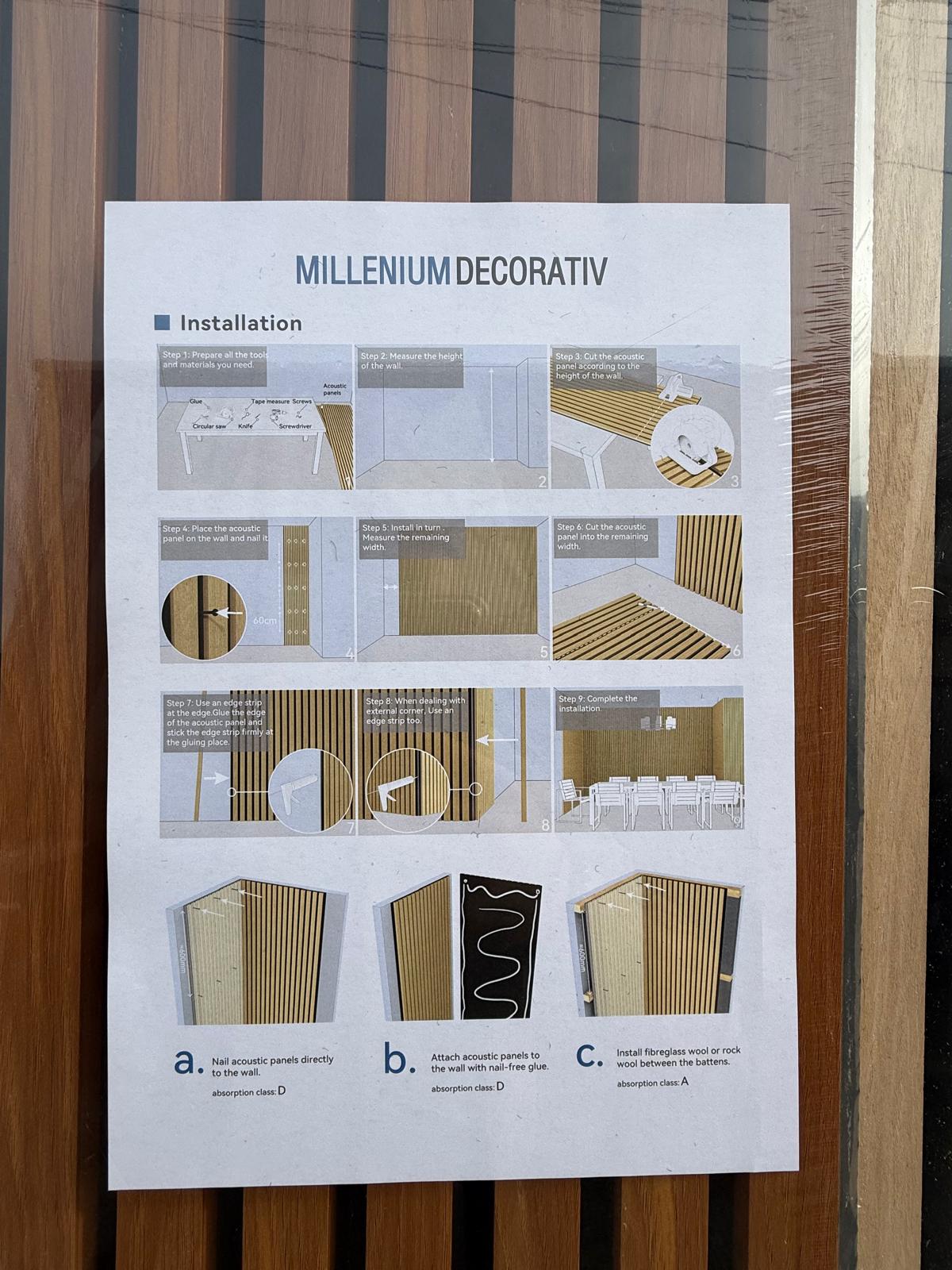 Riflaje MDF 270 x 60 cm (Bej deschis)