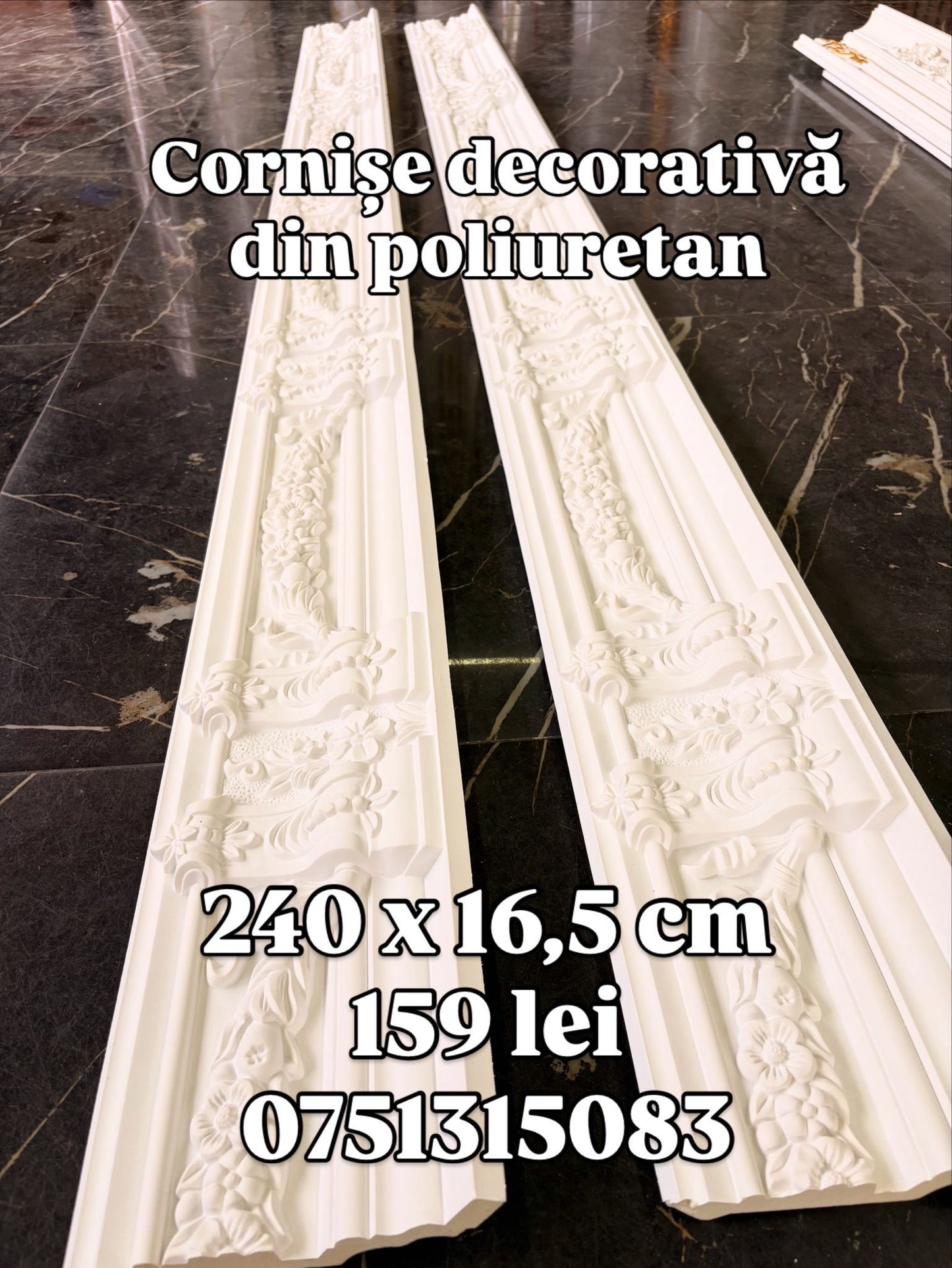 Cornise decorative din poliuretan 240x16,5 cm QZ-A183