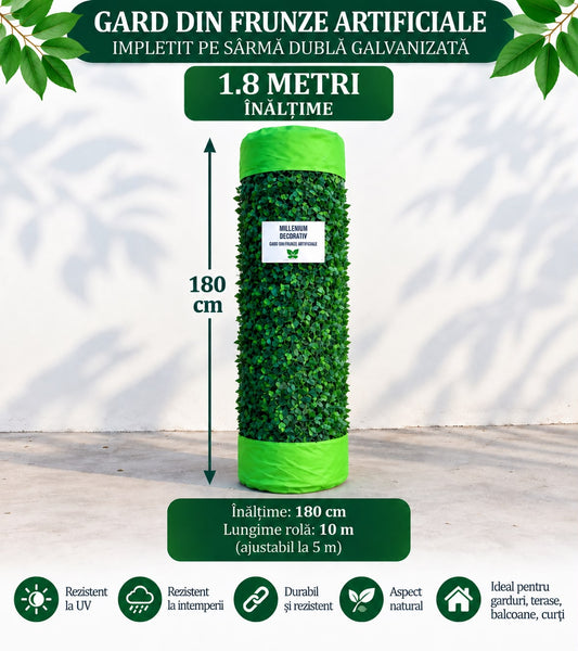 GARD DECORATIV CU FRUNZE ARTIFICIALE! - 180cm