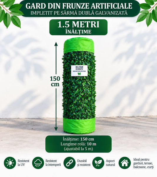 GARD DECORATIV CU FRUNZE ARTIFICIALE! - 150cm
