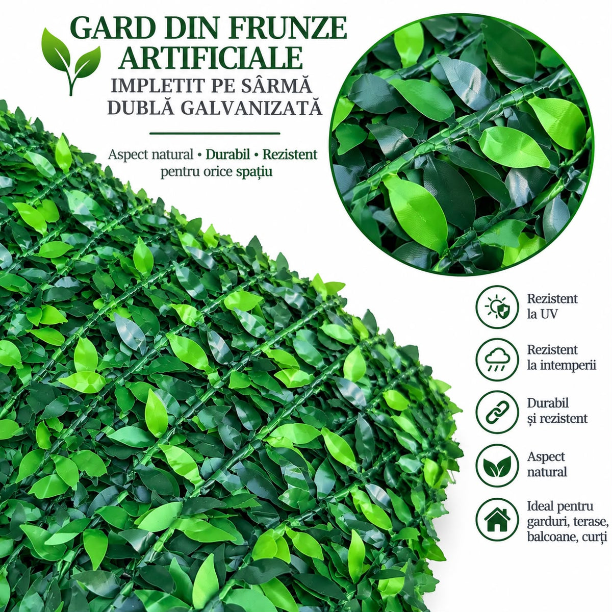 GARD DECORATIV CU FRUNZE ARTIFICIALE! - 100cm