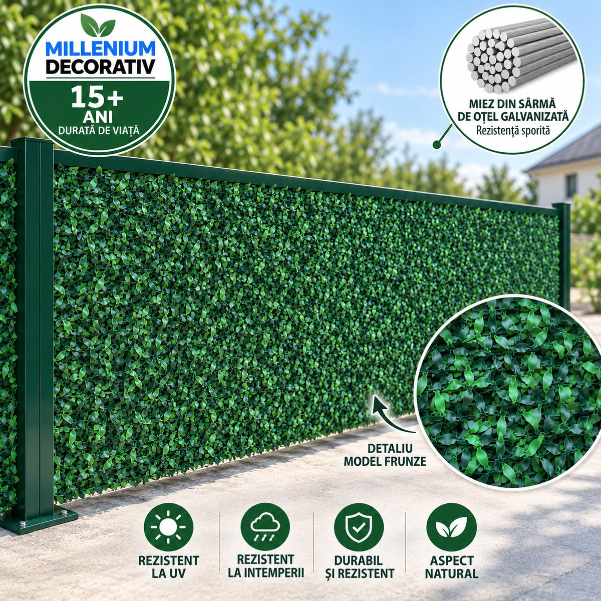 GARD DECORATIV CU FRUNZE ARTIFICIALE! - 100cm